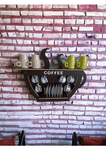 Kahve Köşesi, Ev Ofis Cafe Mutfak Aksesuar, Bardak Rafı, Bardaklık, Fincanlık, Baharatlık EH032