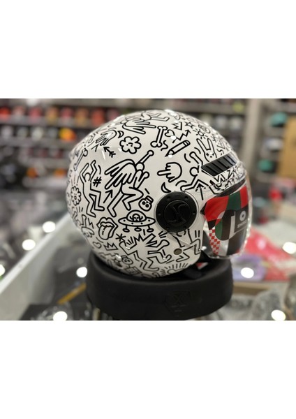 Kask Shıro Sh-62 Kioto Çenesiz Doodle