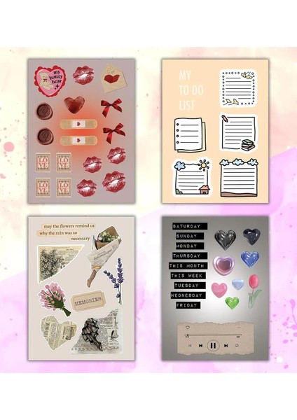 Vintage My Dıy Sticker Book 24 x 17 cm 16 Sayfa Özel Tasarım Rengarenk Sticker Kitabı fiyatları