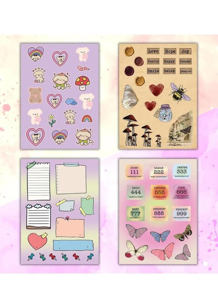 Vintage My Dıy Sticker Book 24 x 17 cm 16 Sayfa Özel Tasarım Rengarenk Sticker Kitabı fırsatları