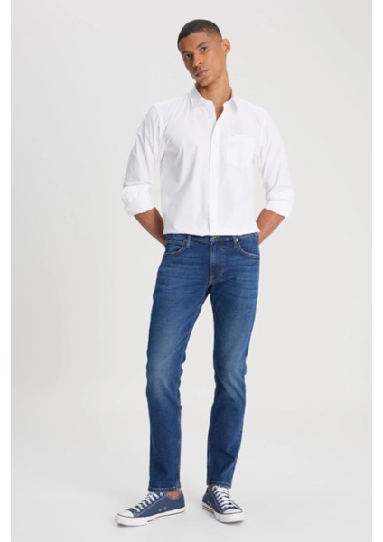 L719125XT Mavi Erkek Luke Slim Fit Dar Kesim Normal Bel Dar Paça Kot Pantolon fiyatları