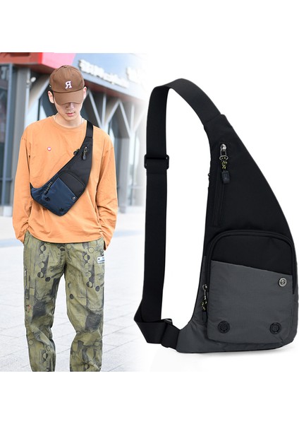 Tek Omuz Messenger Çanta Göğüs Çantası Kontrast Renk Su Geçirmez Çanta (Yurt Dışından) fiyatları