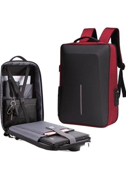 17.3 Inç 15.6 Bilgisayar Çantası Alaşım Çerçeve Hırsızlık Önleyici Çanta Iş Sert Kabuklu Sırt Çantası (Yurt Dışından)