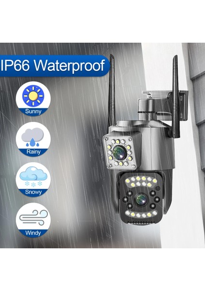 Aırstorr 2+2mp Wifi Hızlı Akıllı Dome Kamera Açık Çift Ekran Çift Lens Ev Güvenlik Ip Kamera Video
