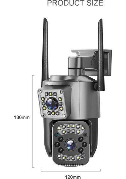 Aırstorr 2+2mp Wifi Hızlı Akıllı Dome Kamera Açık Çift Ekran Çift Lens Ev Güvenlik Ip Kamera Video