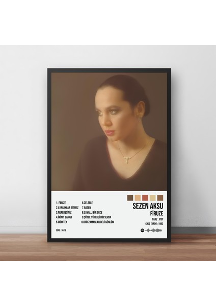 Sezen Aksu - Firuze Albüm / Tasarımlı Poster Tablo