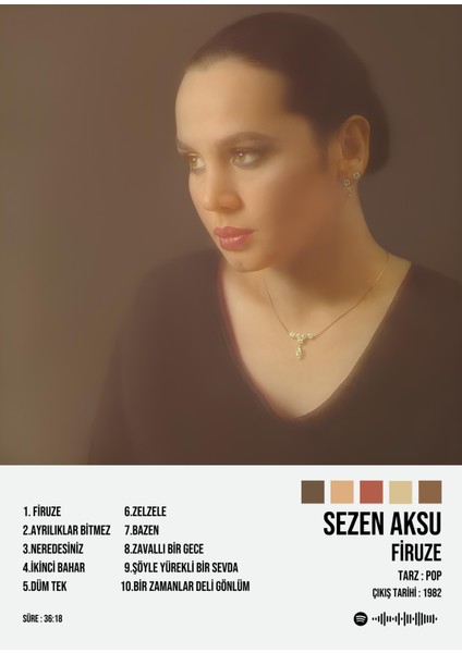 Sezen Aksu - Firuze Albüm / Tasarımlı Poster Tablo