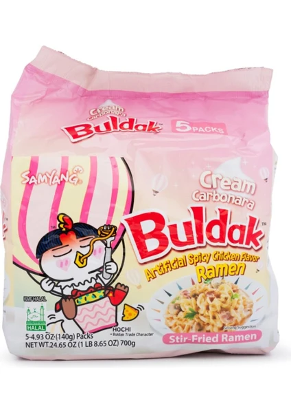 Creamy Carbonara Buldak Hot Chıcken Flavor Ramen 135 gr 5 Adet