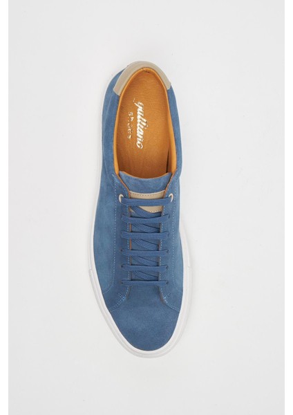 Bilbao Deri Indigo Mavi Süet Kauçuk Taban Sneaker modelleri