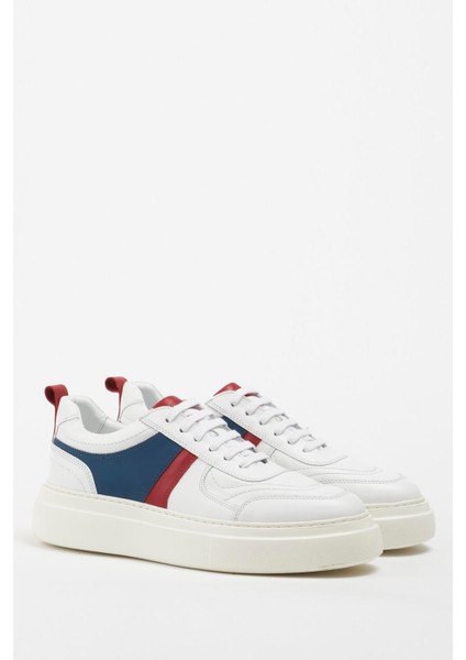 Bologna Deri Beyaz Soft Kırmızı Laci Eva Hazır Taban Sneaker fiyatları