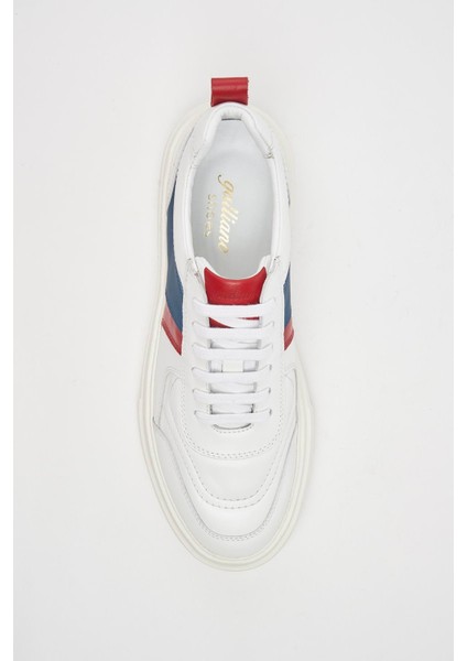 Bologna Deri Beyaz Soft Kırmızı Laci Eva Hazır Taban Sneaker modelleri
