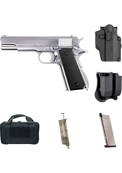 We Aırsoft Avantaj Paketi Colt 1911 Matte Chrome Gen 2 Black