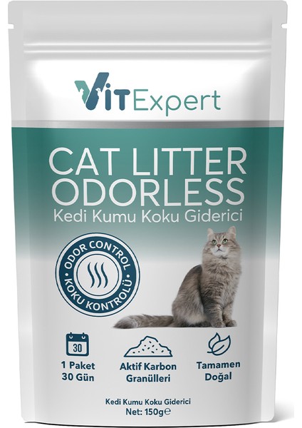 Aktif Karbon Kedi Kumu Koku Giderici 150G