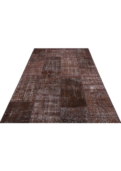 El Dokuma Patchwork Halı Kahverengi fiyatları