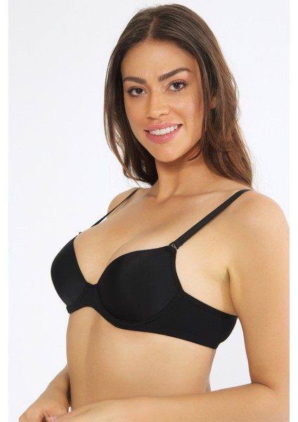 Kadın Siyah Günlük Basic Dolgulu Push-Up Sütyen Orkide 2250