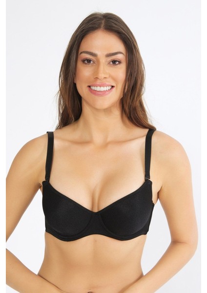 Kadın Siyah Dolgusuz Büyük Beden Sütyen Orkide 8100