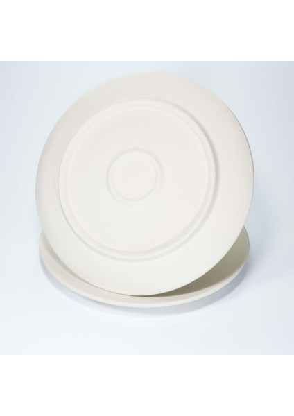 (Ham Ürün)2 Lı 30 cm Mertaban Tabak Çini Bisküvi ( Ham Ürün )