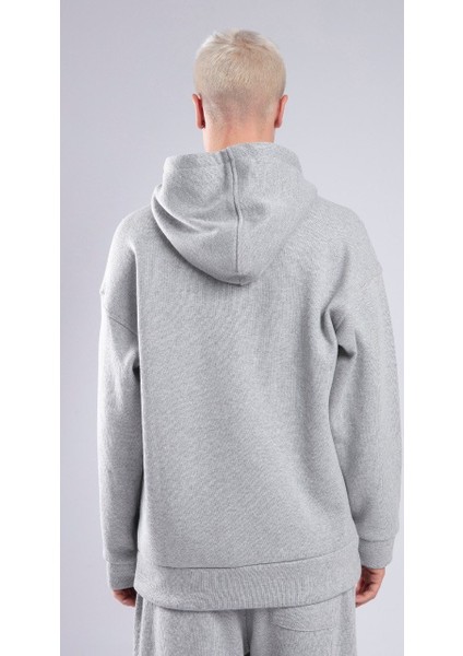 Unisex Oversize Kapüşonlu Cepli Sweatshirt Gri 4351 fiyatları