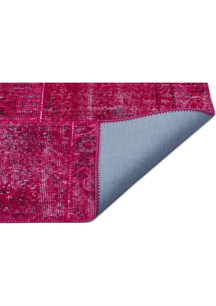 El Dokuma Patchwork Halısı ESKITME%100 Yün Kırmızı Renk modelleri