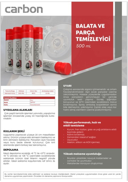 Çebi Ticaret Balata ve Parça Temizleyici Spreyi