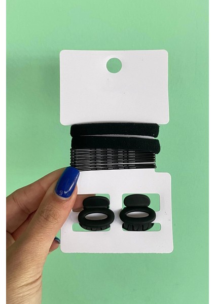 Siyah Renk Lastik Mandal Toka Set