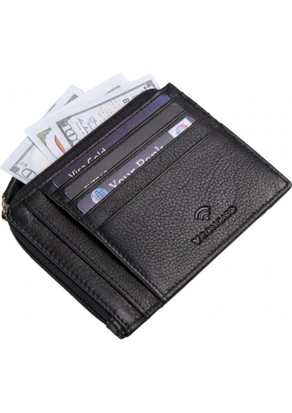 Erkek Cüzdan & Kartlık 41263801 Roncato Boston Credit Card Holder With Zipper Black