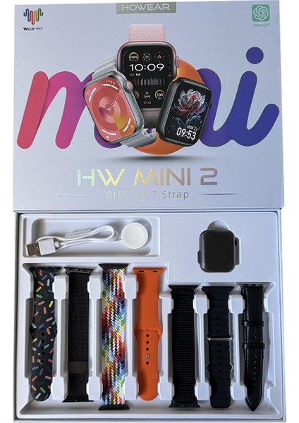 Hw Mini 2 41MM 1.75" Tft Ekran 7 Kordonlu Watch 9 Mini Akıllı Saat