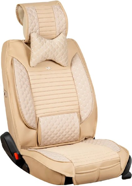 Fiat Egea Cross Uyumlu Deri Oto Koltuk Kılıfı Ön Arka Takım Bej Sc indirimleri