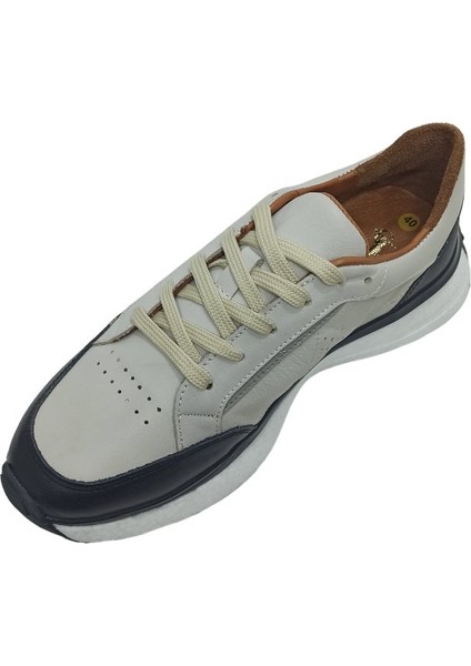 Bej Deri Erkek Sneaker Spor Ayakkabı modelleri