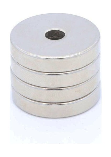 4 Adet 25 x 5 mm 10/5,5 mm Havşalı Delikli Neodyum Mıknatıs fiyatları