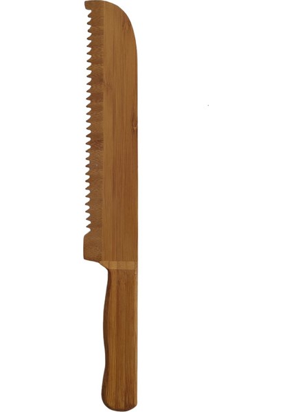Bambu Tırtıklı Doğal Ekmek Bıçağı Uzun Ömürlü Tırtıklı Bambu Bıçak 32 cm 1 Adet