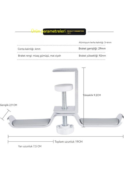 Başa Takılan Yumruksuz Masaüstü Depolama Kulaklık Tutucusu (Yurt Dışından)