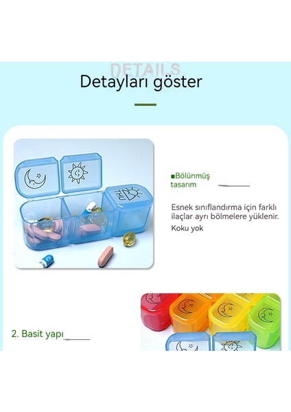 Taşınabilir Üç Bölmeli Hap Kutusu (Yurt Dışından)
