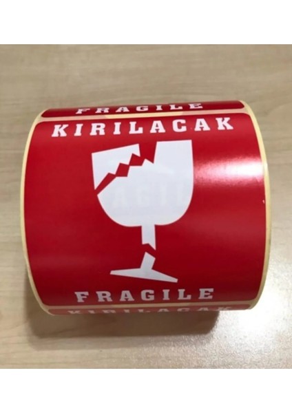 Dikkat Kırılır Etiketi (500 Sarım) 2 Adet