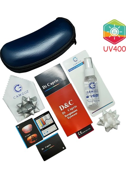 DC18190 Organik Camlı UV400 Siyah Kadın Güneş Gözlüğü
