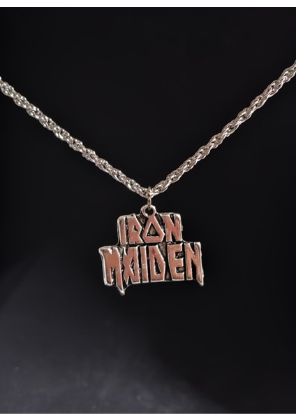 Antik Gümüş Kaplama Iron Maiden Müzik Rock Unisex Sembol Kolye