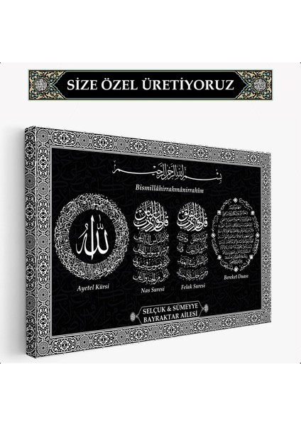 Adınıza Ailenize işyerinize Sevdiklerinize Özel Üretim islami Duvar Tablosu - islami Dini Dekoratif Eser - Salon, Oturma odası, Ofis için ideal - Dini Kanvas Tablo - Ev, İşyeri Hediyesi