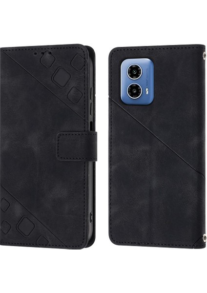 Motorola Moto G34 Manyetik Deri Kart Tutucu Cüzdan Flip Kapak Için Kılıf (Yurt Dışından)