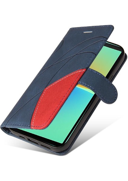 Sony Xperia 10V Için Kılıf Pu ile Iki Renkli Dikiş Kickstand Koruyucu (Yurt Dışından)