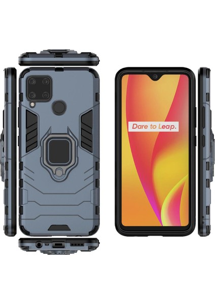 Realme C15 Darbeye Kapak Için Kılıf Kickstand Askeri Damla Koruma (Yurt Dışından) fiyatları