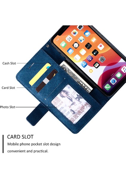 IPhone 12 Için Kılıf Mini Manyetik Kart Tutucu Kickstand Cüzdan Flip Folio (Yurt Dışından)