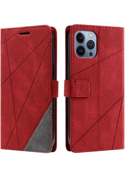 IPhone 13 Için Kılıf Pro Max Manyetik Pu Deri Cüzdan Flip Folio Kart (Yurt Dışından)