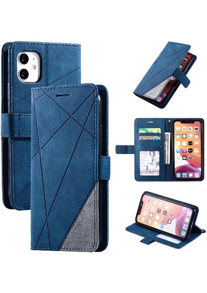 IPhone 12 Için Kılıf Mini Manyetik Kart Tutucu Kickstand Cüzdan Flip Folio (Yurt Dışından)