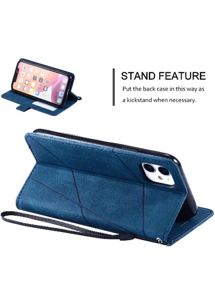 IPhone 12 Için Kılıf Mini Manyetik Kart Tutucu Kickstand Cüzdan Flip Folio (Yurt Dışından)