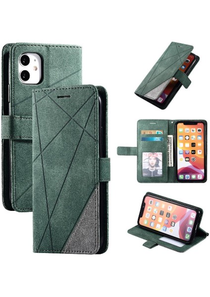 IPhone 12 Için Kılıf Mini Manyetik Kart Tutucu Kickstand Cüzdan Flip Folio (Yurt Dışından)