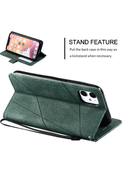 IPhone 12 Için Kılıf Mini Manyetik Kart Tutucu Kickstand Cüzdan Flip Folio (Yurt Dışından)