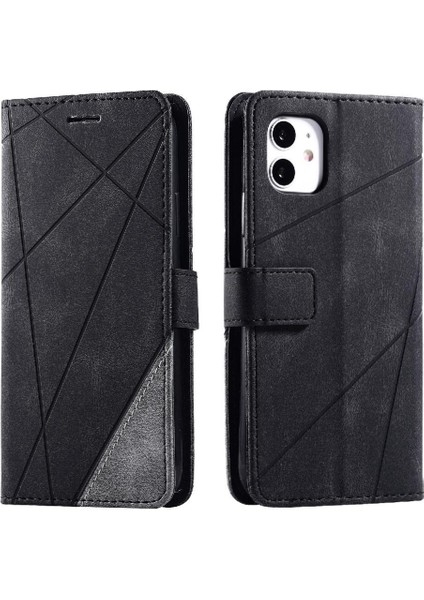 IPhone 12 Için Kılıf Mini Manyetik Kart Tutucu Kickstand Cüzdan Flip Folio (Yurt Dışından)