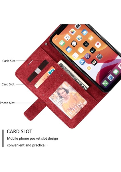 IPhone 11 Için Kılıf Pro Max Cüzdan Flip Folio Darbeye Kart Tutucu Pu (Yurt Dışından)