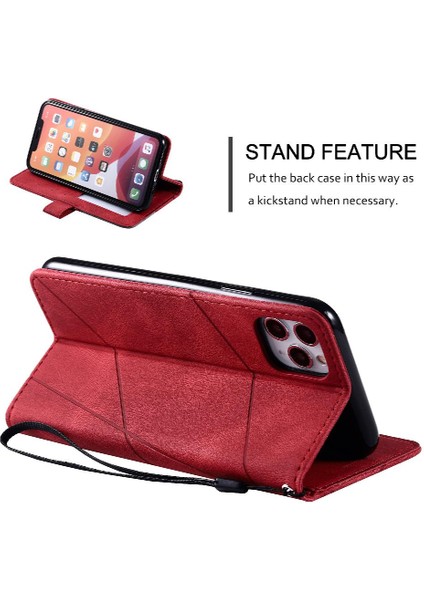 IPhone 11 Için Kılıf Pro Max Cüzdan Flip Folio Darbeye Kart Tutucu Pu (Yurt Dışından)
