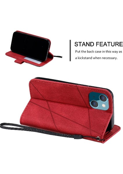 IPhone 13 Için Kılıf Mini Kart Tutucu Kickstand Cüzdan Flip Folio Manyetik (Yurt Dışından)